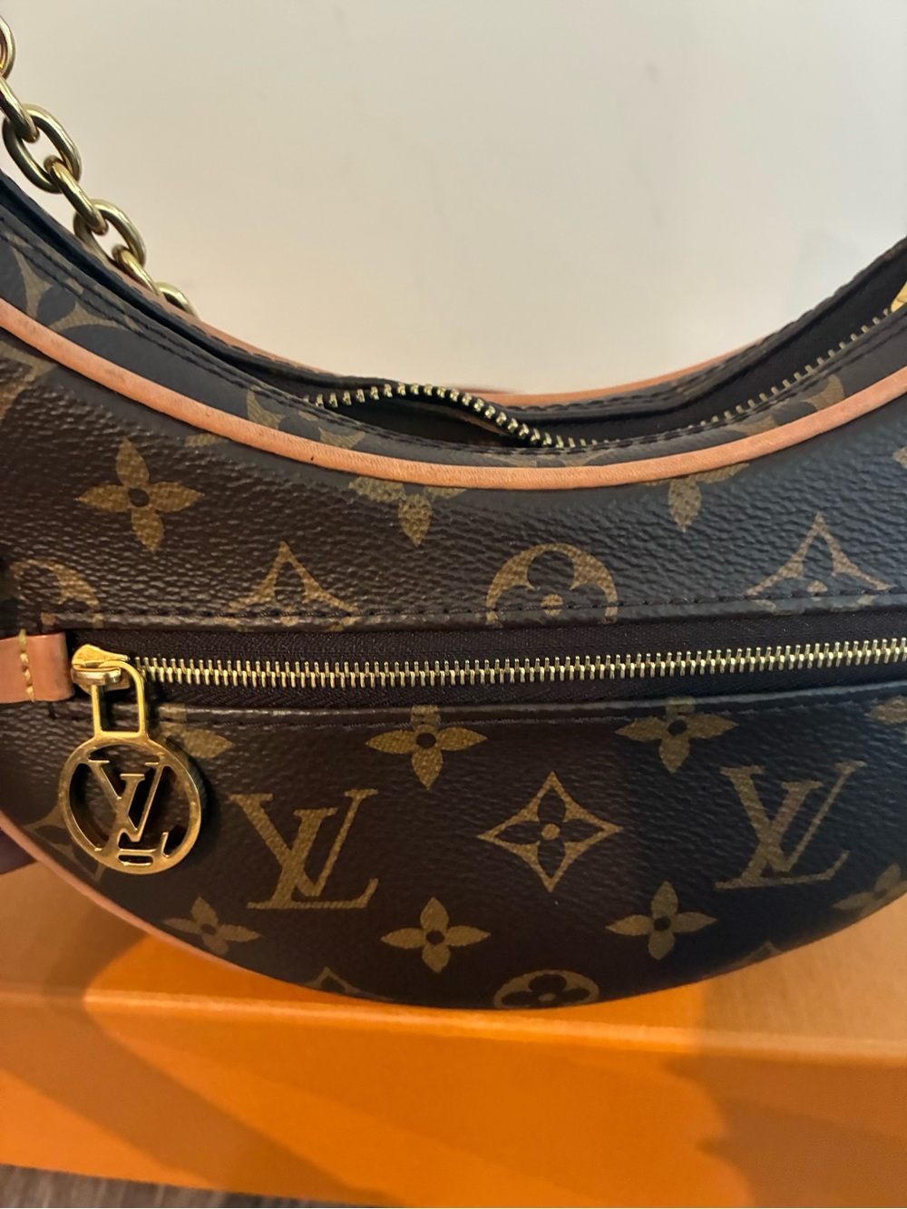 Louis Vuitton Monogram Crescent Shoulder Bag with Gold Chain - Picture 10 of 12